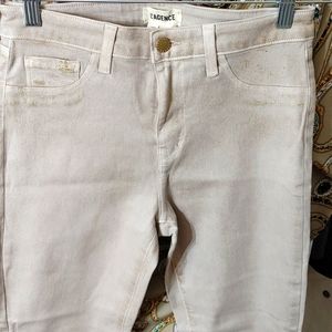L' Agence high-waisted beige gold Chima jeans NWOT
